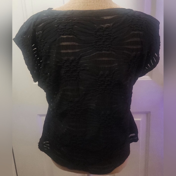 Nu Options Black Lace Blouse Size PL - Picture 4 of 6
